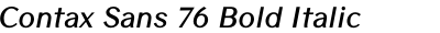 Contax Sans 76 Bold Italic